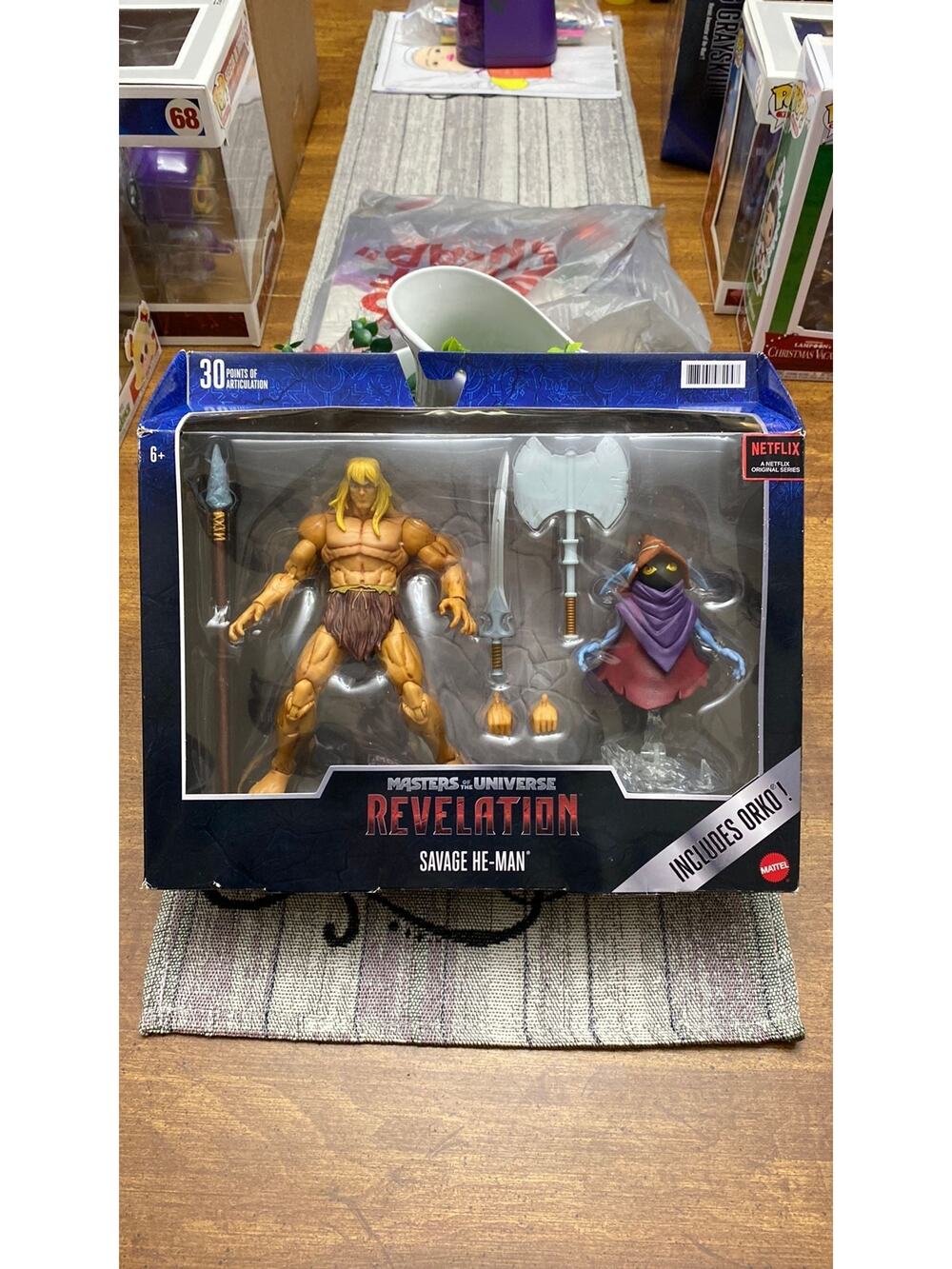 Mattel:  MOTU Masterverse Revelation, Savage He-Man with Orko